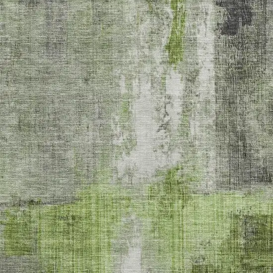 Fern Green And Gray Abstract Washable Area Rug With UV Protection Photo 2