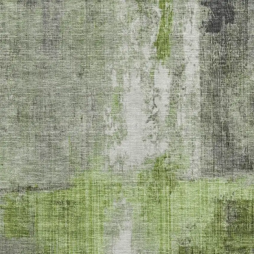 Fern Green And Gray Abstract Washable Area Rug With UV Protection Photo 2