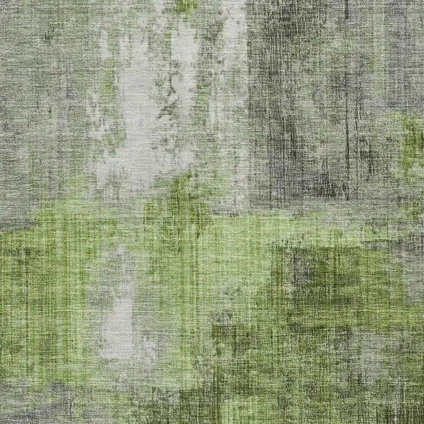 Fern Green And Gray Abstract Washable Area Rug With UV Protection Photo 2
