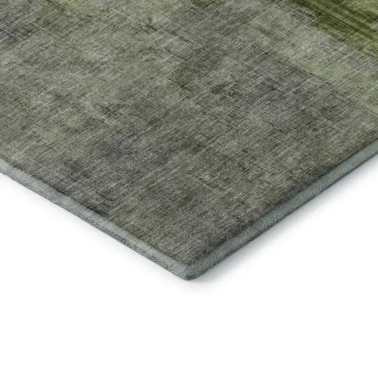 Fern Green And Gray Abstract Washable Area Rug With UV Protection Photo 8