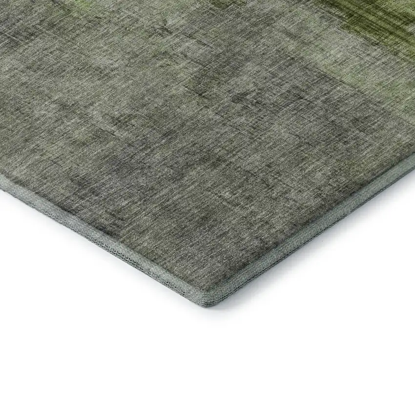 Fern Green And Gray Abstract Washable Area Rug With UV Protection Photo 8