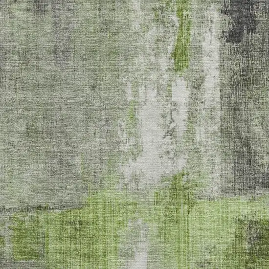 Fern Green And Gray Abstract Washable Area Rug With UV Protection Photo 2