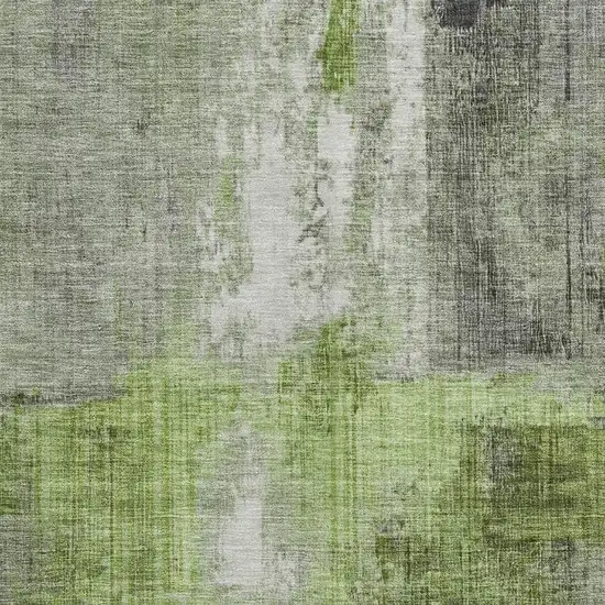 Fern Green And Gray Abstract Washable Area Rug With UV Protection Photo 2