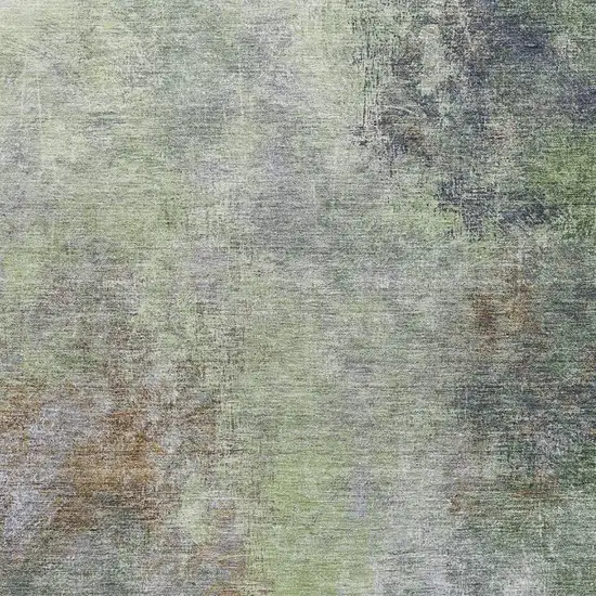 Fern Green And Gray Abstract Washable Area Rug With UV Protection Photo 3