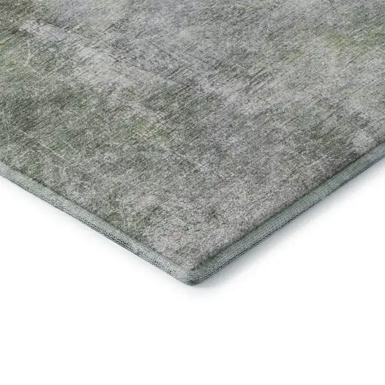Fern Green And Gray Abstract Washable Area Rug With UV Protection Photo 8