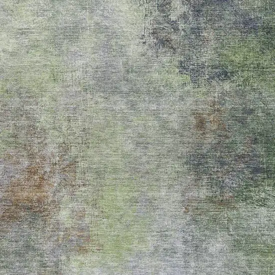 Fern Green And Gray Abstract Washable Area Rug With UV Protection Photo 3
