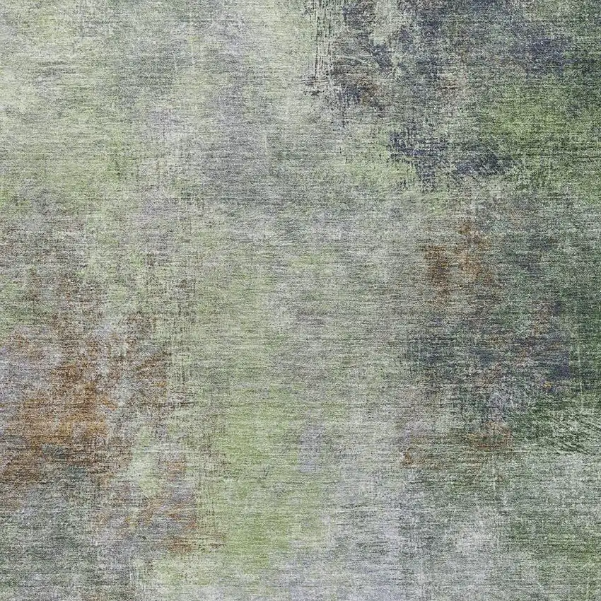 Fern Green And Gray Abstract Washable Area Rug With UV Protection Photo 3