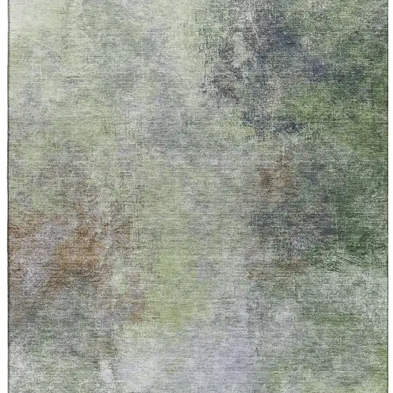 Fern Green And Gray Abstract Washable Area Rug With UV Protection Photo 3
