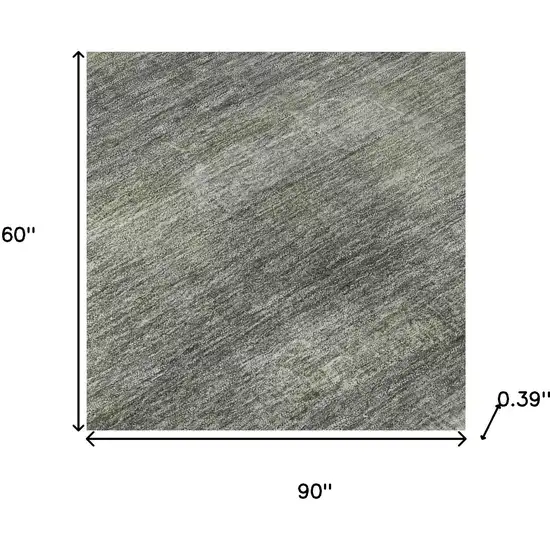 Fern Green And Gray Abstract Washable Area Rug With UV Protection Photo 7