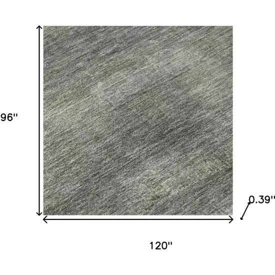 Fern Green And Gray Abstract Washable Area Rug With UV Protection Photo 7