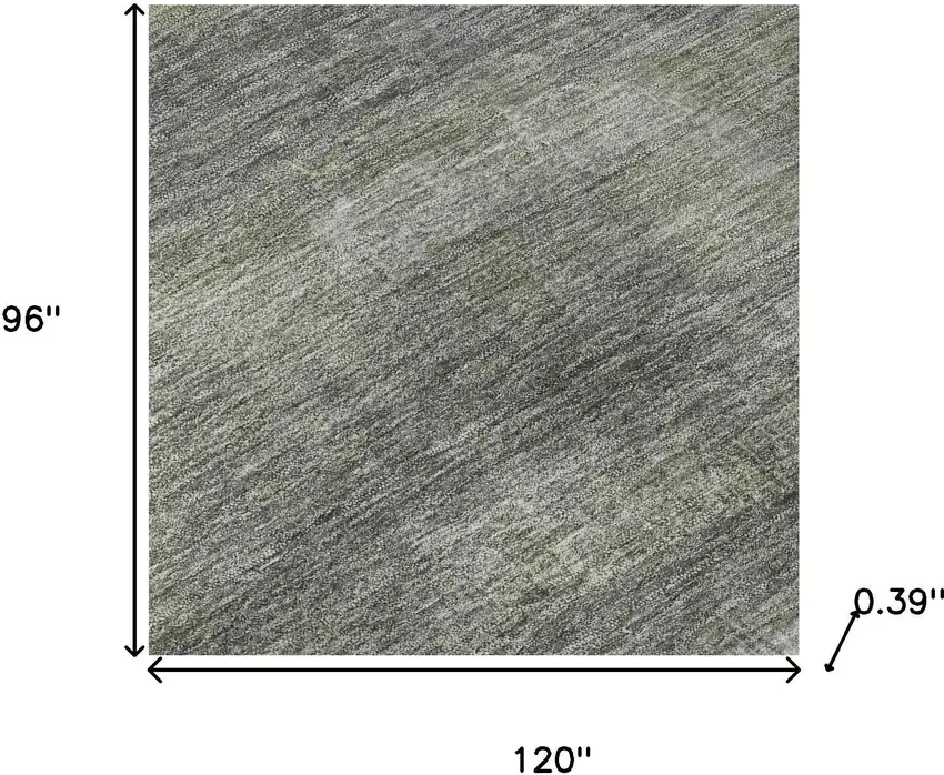 Fern Green And Gray Abstract Washable Area Rug With UV Protection Photo 7