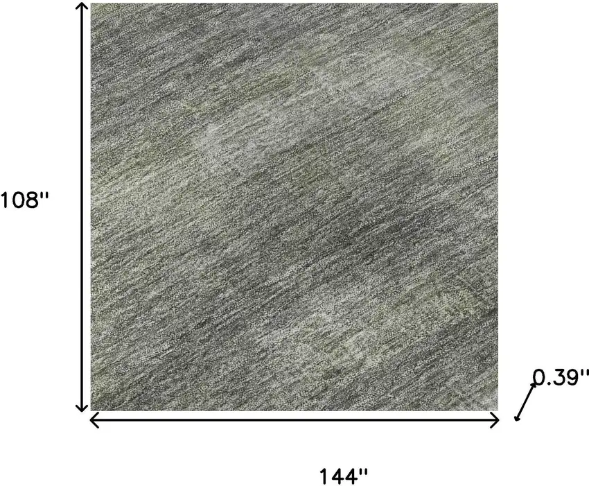 Fern Green And Gray Abstract Washable Area Rug With UV Protection Photo 7