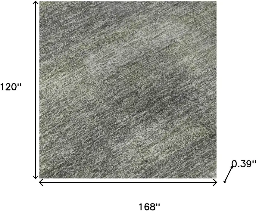 Fern Green And Gray Abstract Washable Area Rug With UV Protection Photo 7