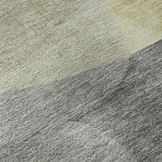 Fern Green And Gray Abstract Washable Area Rug With UV Protection Photo 8