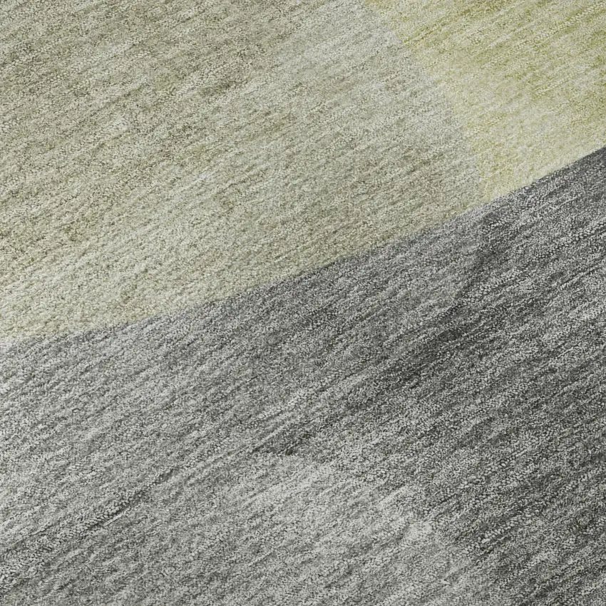 Fern Green And Gray Abstract Washable Area Rug With UV Protection Photo 8