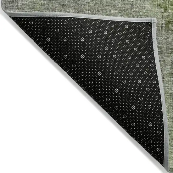 Fern Green And Gray Abstract Washable Indoor Outdoor Area Rug Photo 7