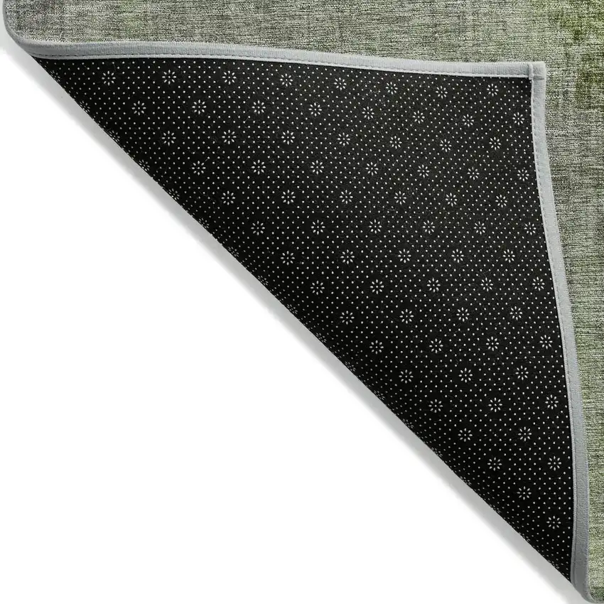 Fern Green And Gray Abstract Washable Indoor Outdoor Area Rug Photo 7