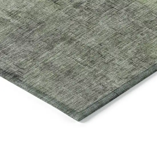 Fern Green And Gray Abstract Washable Indoor Outdoor Area Rug Photo 9