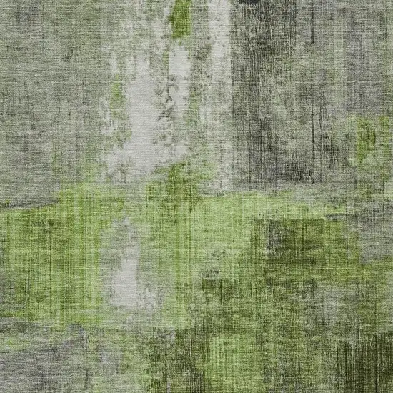 Fern Green And Gray Abstract Washable Indoor Outdoor Area Rug Photo 4