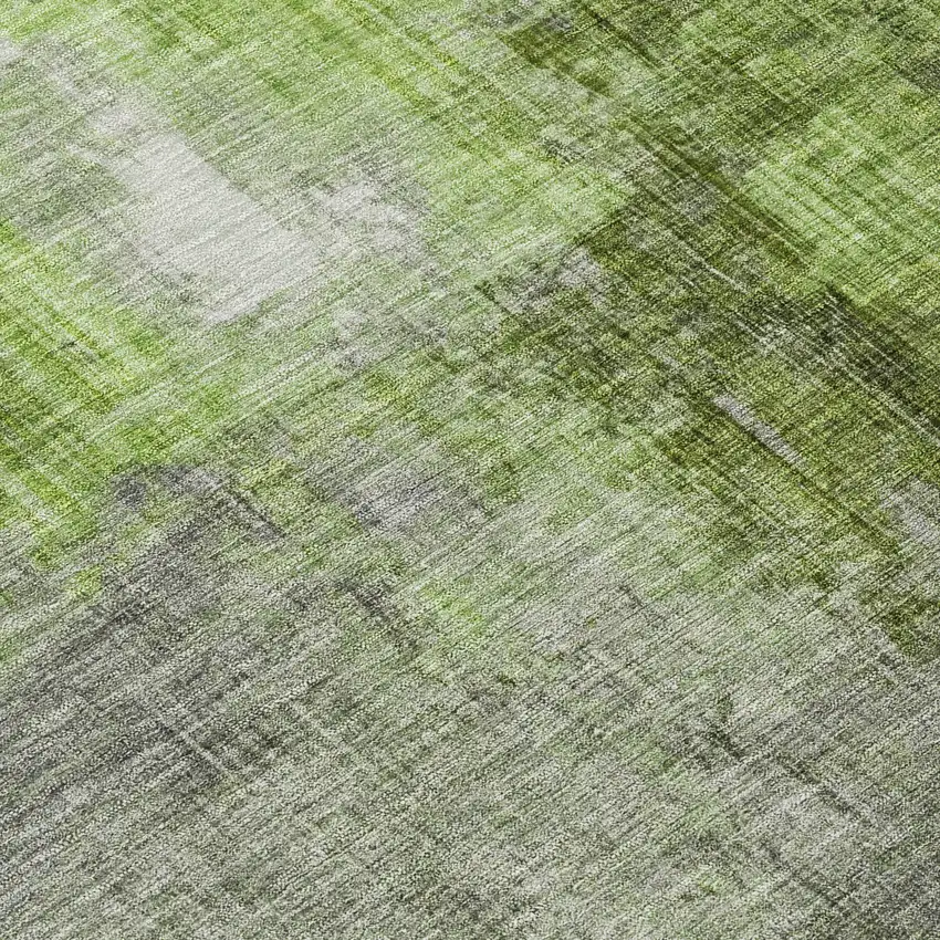 Fern Green And Gray Abstract Washable Indoor Outdoor Area Rug Photo 8