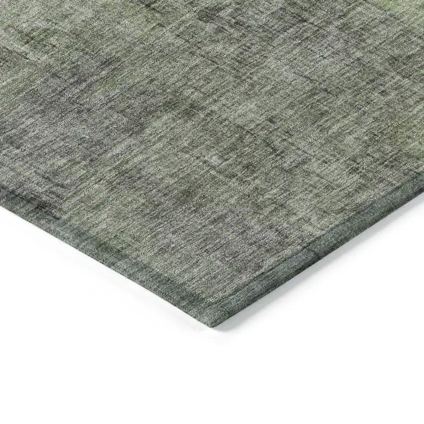 Fern Green And Gray Abstract Washable Indoor Outdoor Area Rug Photo 6