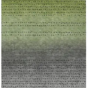 Photo of Fern Green And Gray Abstract Washable Indoor Outdoor Area Rug