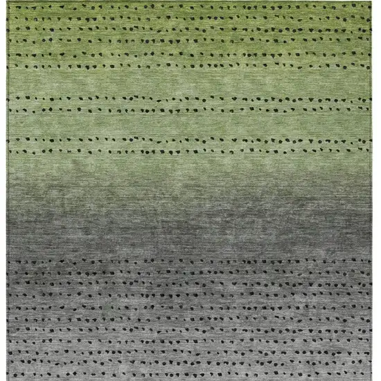 Fern Green And Gray Abstract Washable Indoor Outdoor Area Rug Photo 4