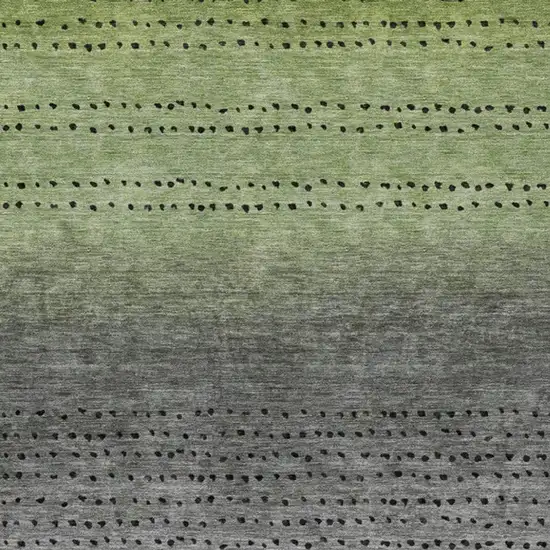 Fern Green And Gray Abstract Washable Indoor Outdoor Area Rug Photo 4