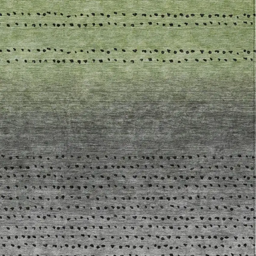 Fern Green And Gray Abstract Washable Indoor Outdoor Area Rug Photo 3