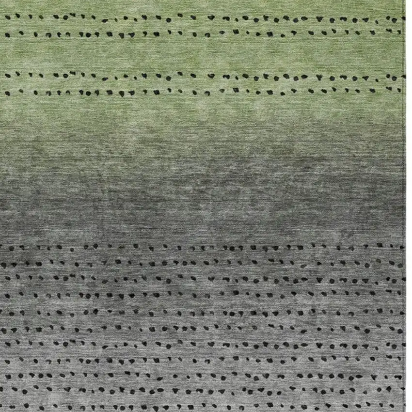 Fern Green And Gray Abstract Washable Indoor Outdoor Area Rug Photo 4