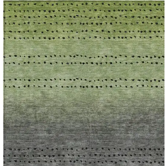Fern Green And Gray Abstract Washable Indoor Outdoor Area Rug Photo 4