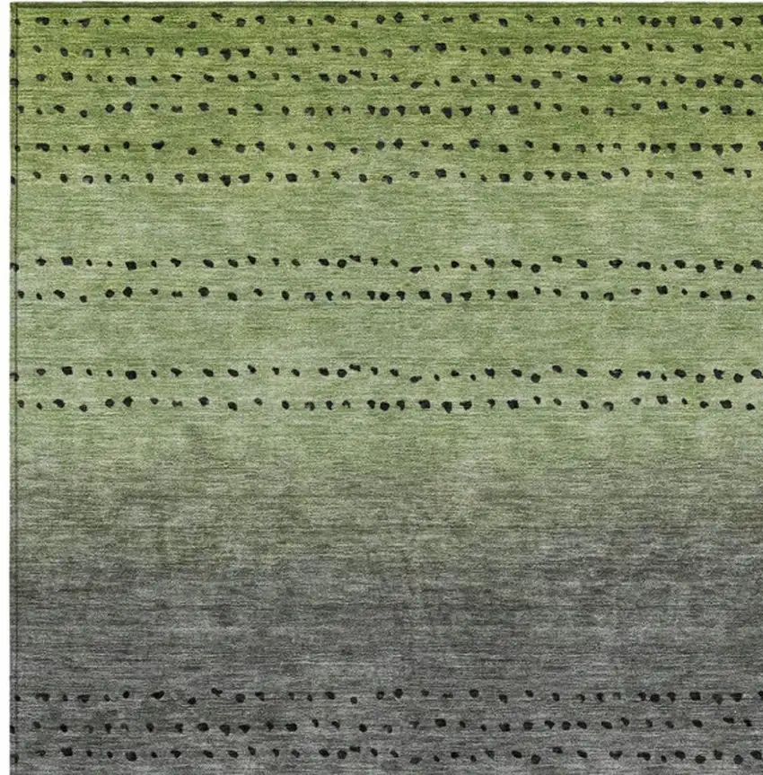 Fern Green And Gray Abstract Washable Indoor Outdoor Area Rug Photo 4