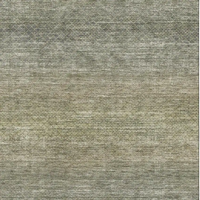 Fern Green And Gray Geometric Washable Area Rug With UV Protection Photo 3