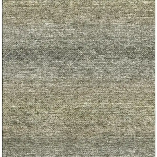 Fern Green And Gray Geometric Washable Area Rug With UV Protection Photo 4