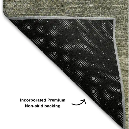 Fern Green And Gray Geometric Washable Area Rug With UV Protection Photo 7