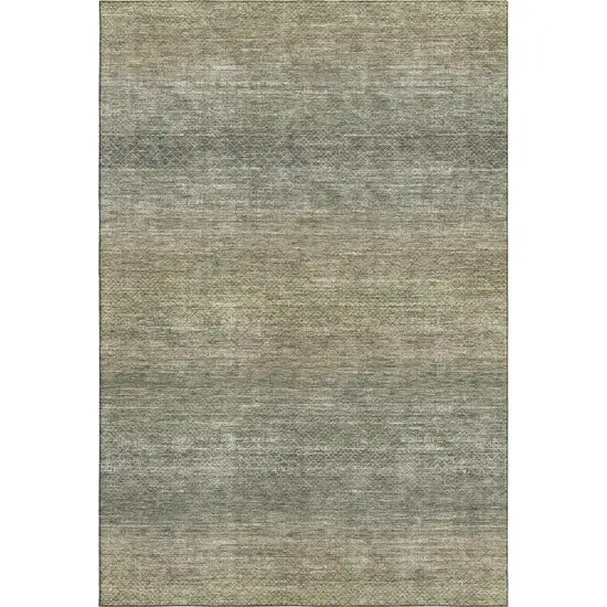 Fern Green And Gray Geometric Washable Area Rug With UV Protection Photo 1