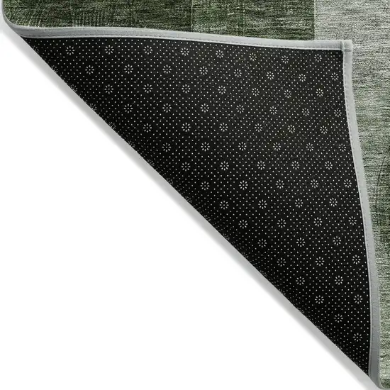 Fern Green And Gray Geometric Washable Indoor Outdoor Area Rug Photo 3