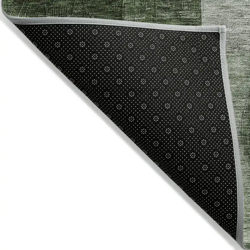 Fern Green And Gray Geometric Washable Indoor Outdoor Area Rug Photo 3