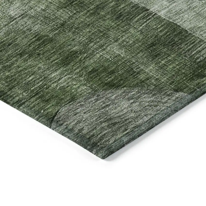 Fern Green And Gray Geometric Washable Indoor Outdoor Area Rug Photo 4