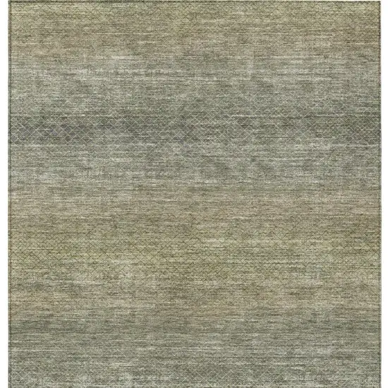 Fern Green And Gray Geometric Washable Indoor Outdoor Area Rug Photo 3