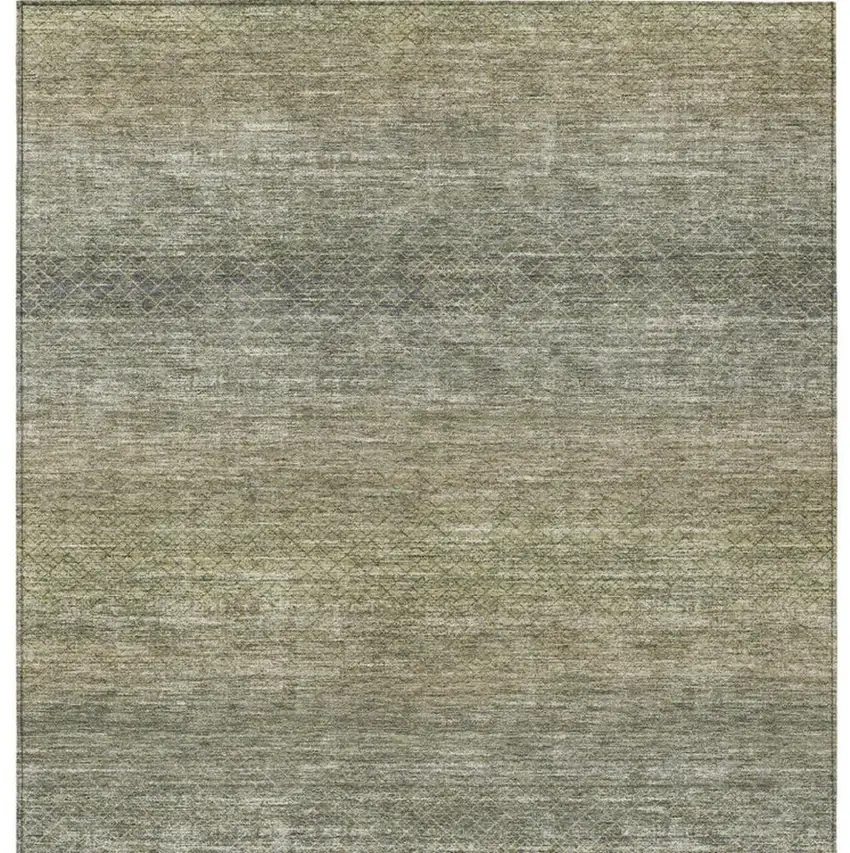 Fern Green And Gray Geometric Washable Indoor Outdoor Area Rug Photo 3
