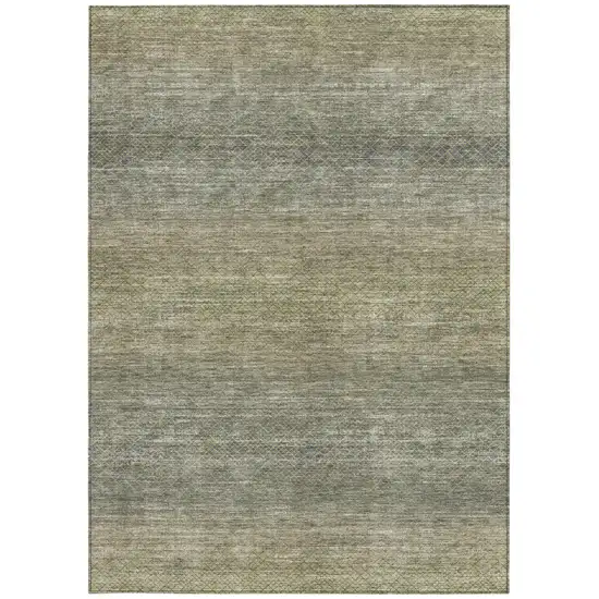 Fern Green And Gray Geometric Washable Indoor Outdoor Area Rug Photo 4