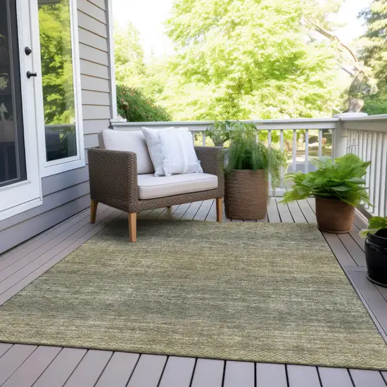 Fern Green And Gray Geometric Washable Indoor Outdoor Area Rug Photo 7