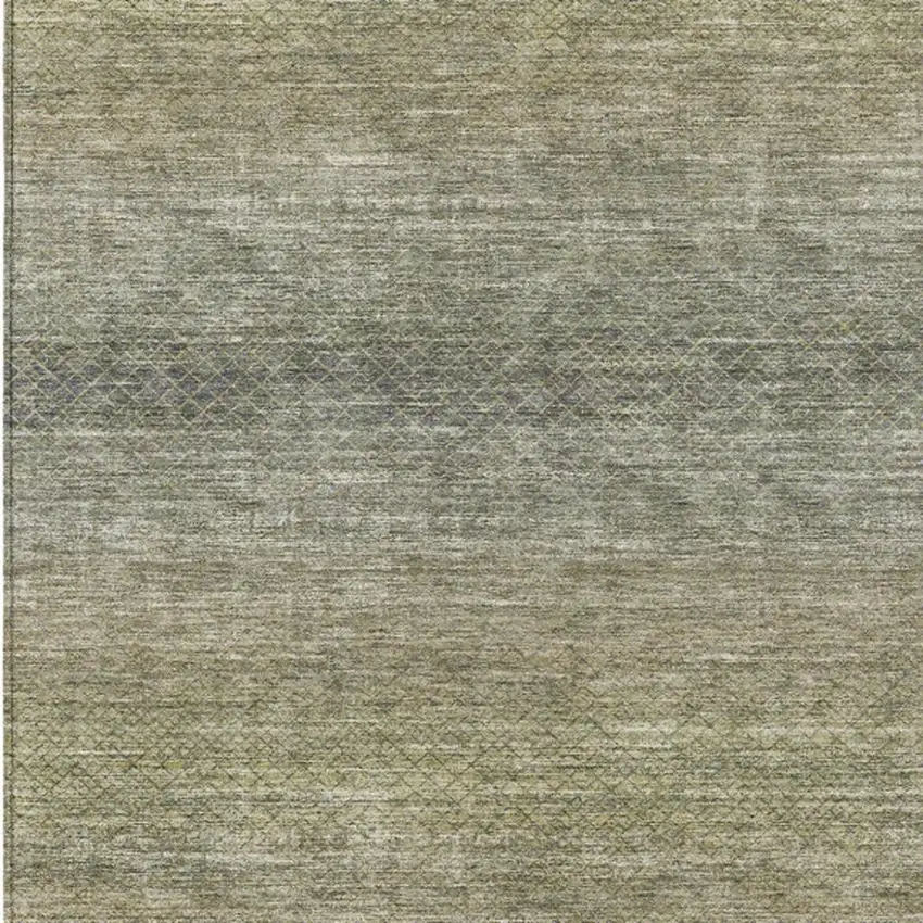 Fern Green And Gray Geometric Washable Indoor Outdoor Area Rug Photo 9