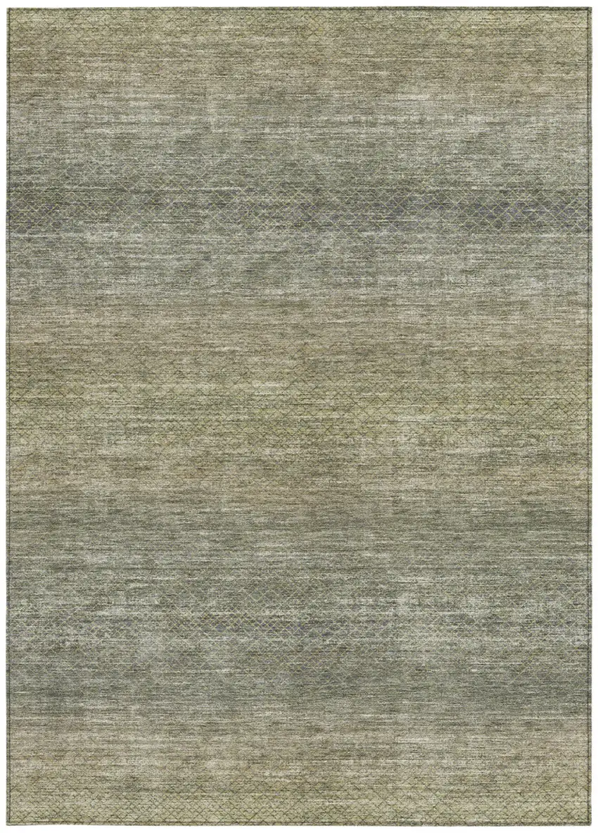 Fern Green And Gray Geometric Washable Indoor Outdoor Area Rug Photo 3