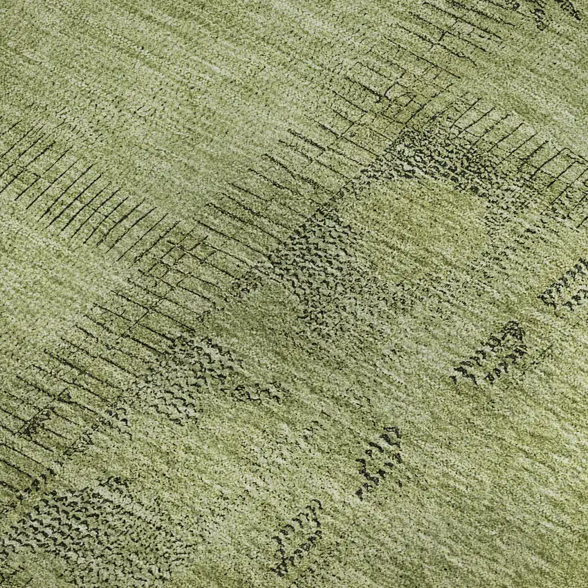Fern Green And Gray Patchwork Washable Area Rug With UV Protection Photo 6