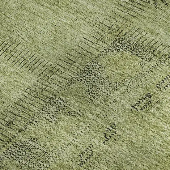 Fern Green And Gray Patchwork Washable Area Rug With UV Protection Photo 4