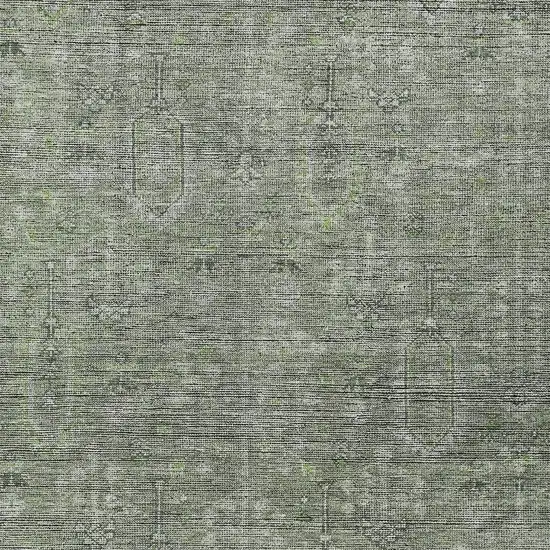 Fern Green And Gray Southwestern Washable Indoor Outdoor Area Rug Photo 6