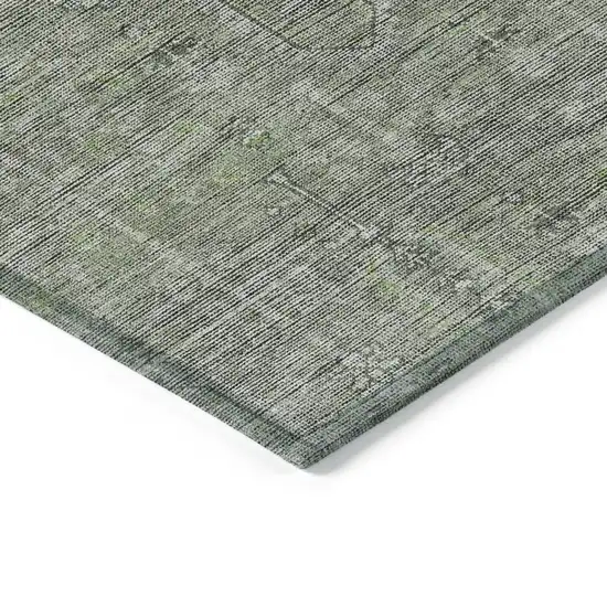 Fern Green And Gray Southwestern Washable Indoor Outdoor Area Rug Photo 5