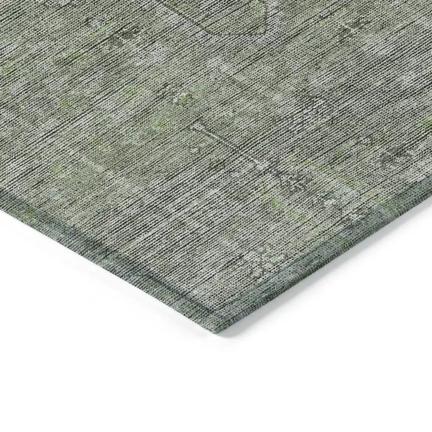 Fern Green And Gray Southwestern Washable Indoor Outdoor Area Rug Photo 5